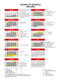 SALEM CITY SCHOOLS calendar 25-26 revised