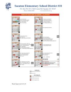 Sacaton Elementary School District Calendar