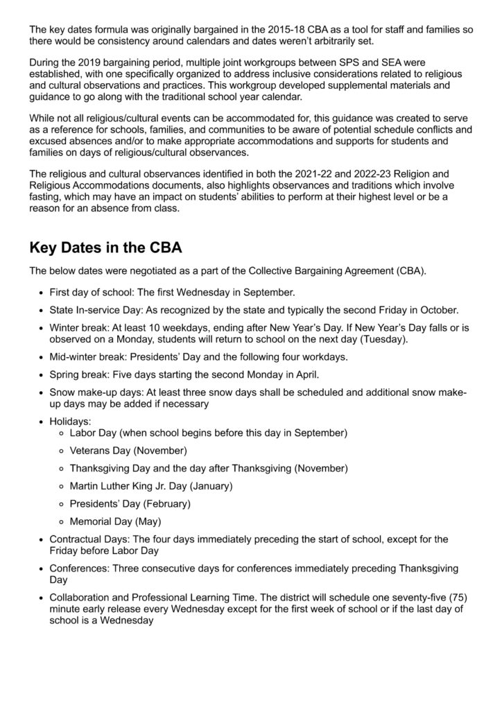 Seattle Public Schools WA Calendar 2526 Revised [PDF] EduCounty