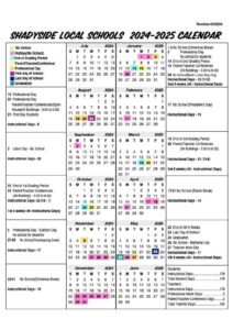 SHADYSIDE SCHOOL CALENDAR