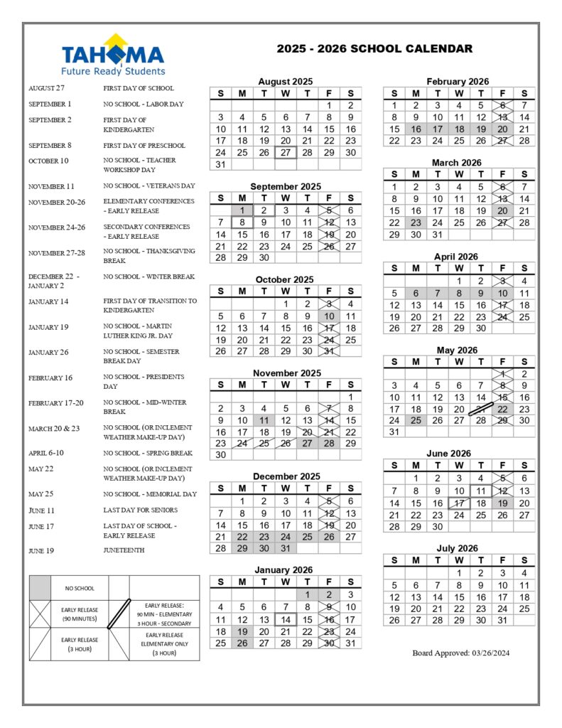 Tahoma High School Calendar WA 2526 Revised [PDF] EduCounty