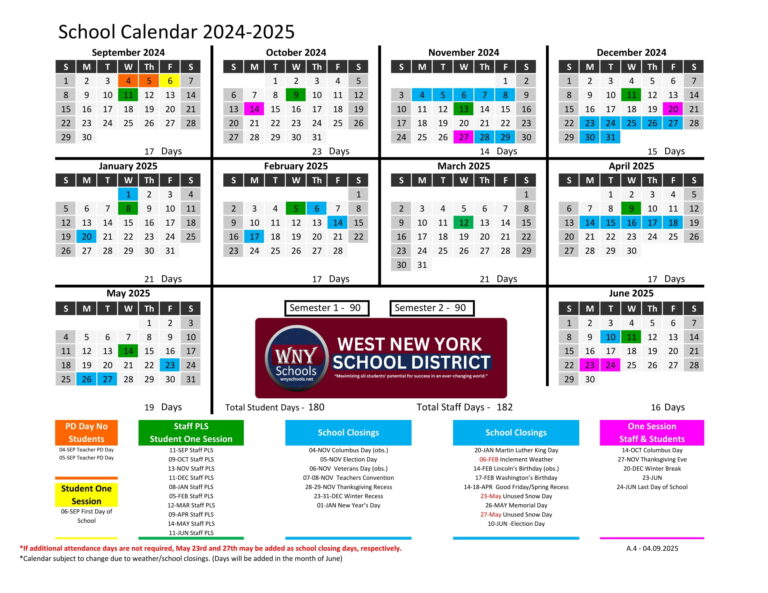 West New York School District Calendar 25 26 West New York School District Calendar 25 26