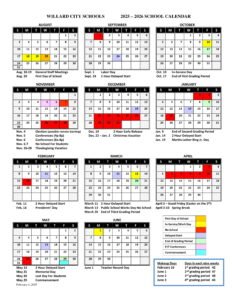 willard city schools calendar