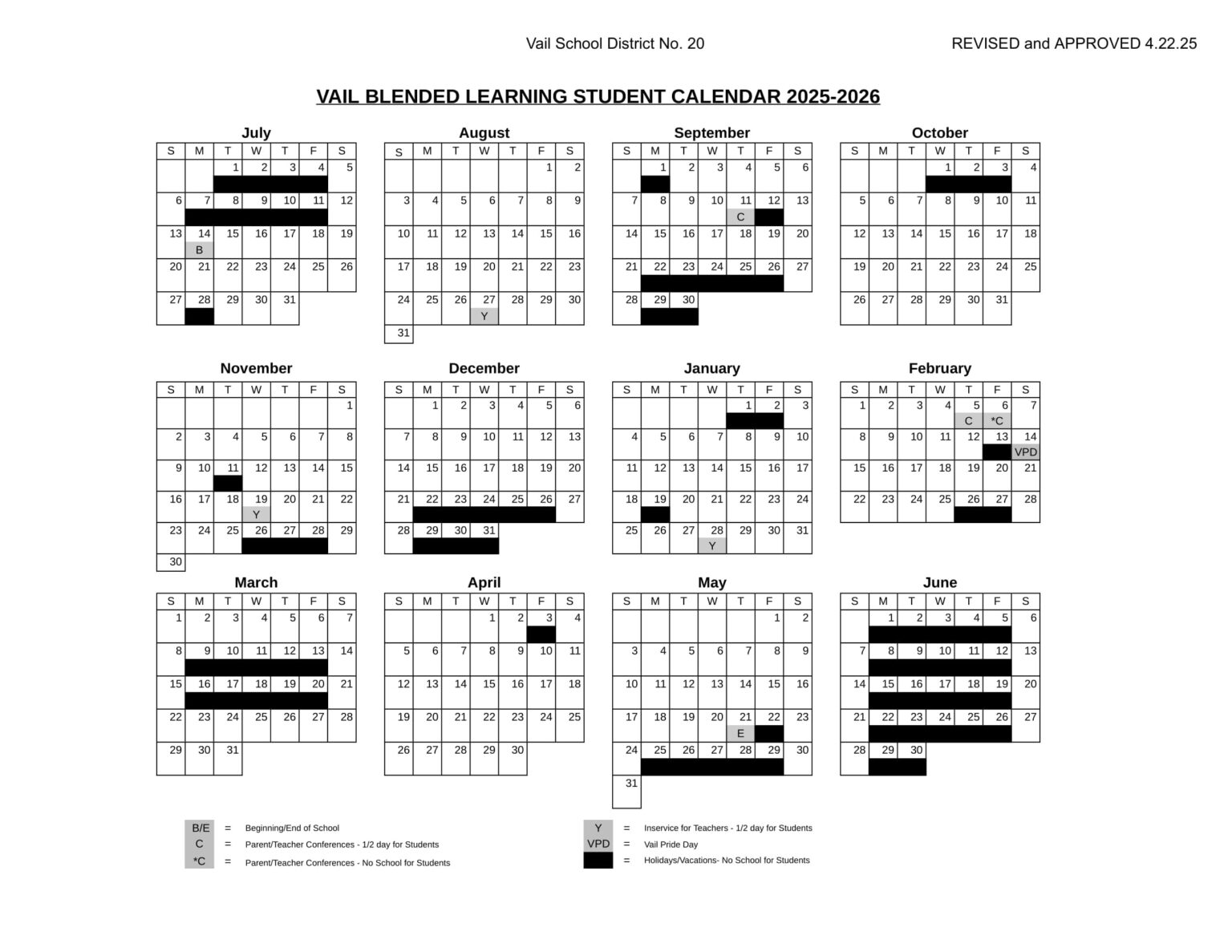 Vail School District AZ Calendar 2526 Revised [PDF] EduCounty