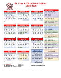 2025-2026 St. Clair R-XIII School District Calendar-1