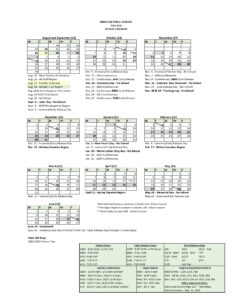 Abington Public Schools Calendar
