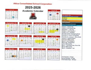 Attica Consolidated School Corporation calendar