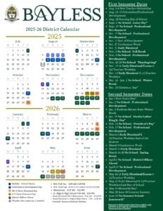 BAYLESS SCHOOL DISTRICT CALENDAR