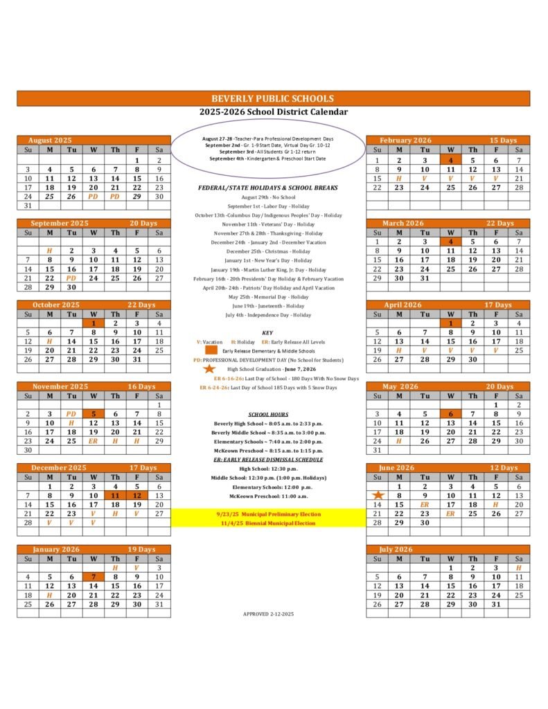 Beverly Public Schools ma calendar