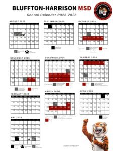 BLUFFTON-HARRISON MSD 2025-26 calendar
