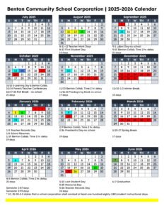 Benton Community School Corporation Calendar