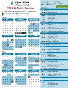 Bloomington Public Schools, 25-26 calendar