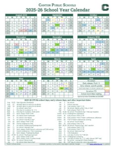 Canton Public Schools Calendar 25 26 Revised PDF EduCounty