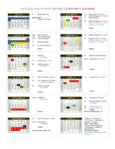 CENTRAL R-III SCHOOL calendar
