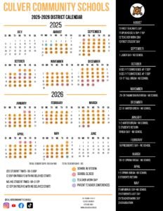 Culver Community Schools Calendar