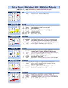 Calvert County Public Schools (1) calendar