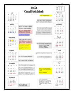 Central Public Schools CALENDAR REVISED