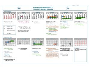Colorado Springs Schools D11 calendar