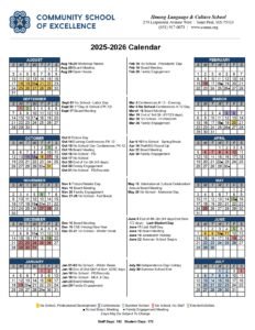 Community School of Excellence calendar