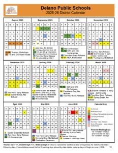 Delano Public Schools 25-26 calendar