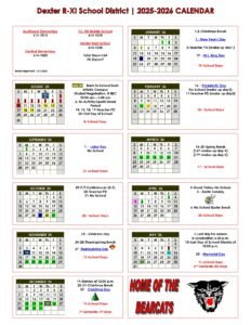 Dexter R-XI School District 25-26 calendar