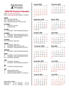 Elmbrook Schools calendar 25 26 Revised PDF EduCounty