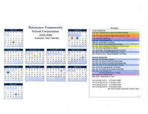 Eminence Community School Corporation calendar
