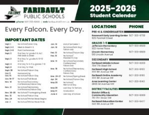 FARIBAULT PUBLIC SCHOOLS 25-26 calendar