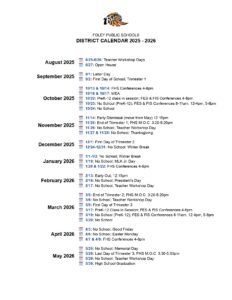 FOLEY PUBLIC SCHOOLS 25-26, CALENDAR