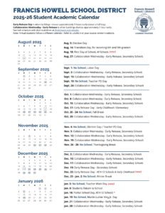 FRANCIS HOWELL SCHOOL DISTRICT CALENDAR