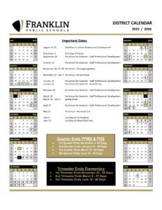 FRANKLIN PUBLIC SCHOOLS calendar