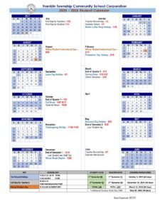 Franklin Township School Calendar