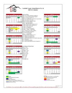 Garfield County School District 16 calendar