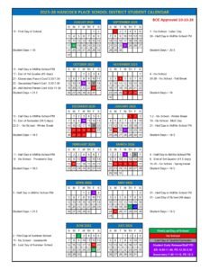 Hancock Place School District calendar