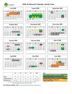Hiawatha Academies 25-26, calendar