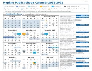 Hopkins Public Schools 25-26 CALENDAR