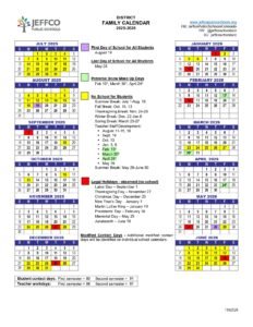 JEFFCO PUBLIC SCHOOLS 25-26 calendar