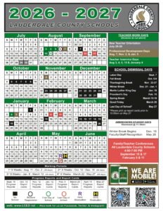 LAUDERDALE COUNTY SCHOOL DISTRICT calendar