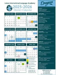Lakes International Language Academy 25-26 calendar