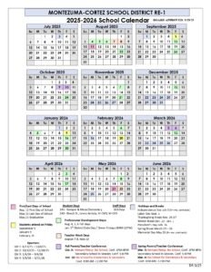 MONTEZUMA-CORTEZ School Calendar