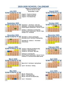 Madison Consolidated Schools CALENDAR