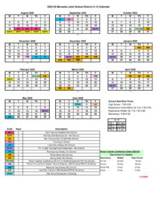 MENASHA joint school district calendar