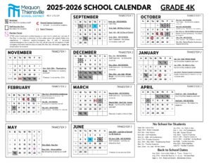 Mequon Thiensville School district calendar