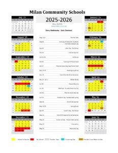 Milan Community Schools CALENDAR