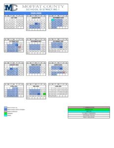 MOFFAT COUNTY SCHOOL CALENDAR