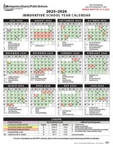 Montgomery County Public Schools 25-26, calendar
