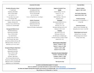 Narragansett Regional School District calendar