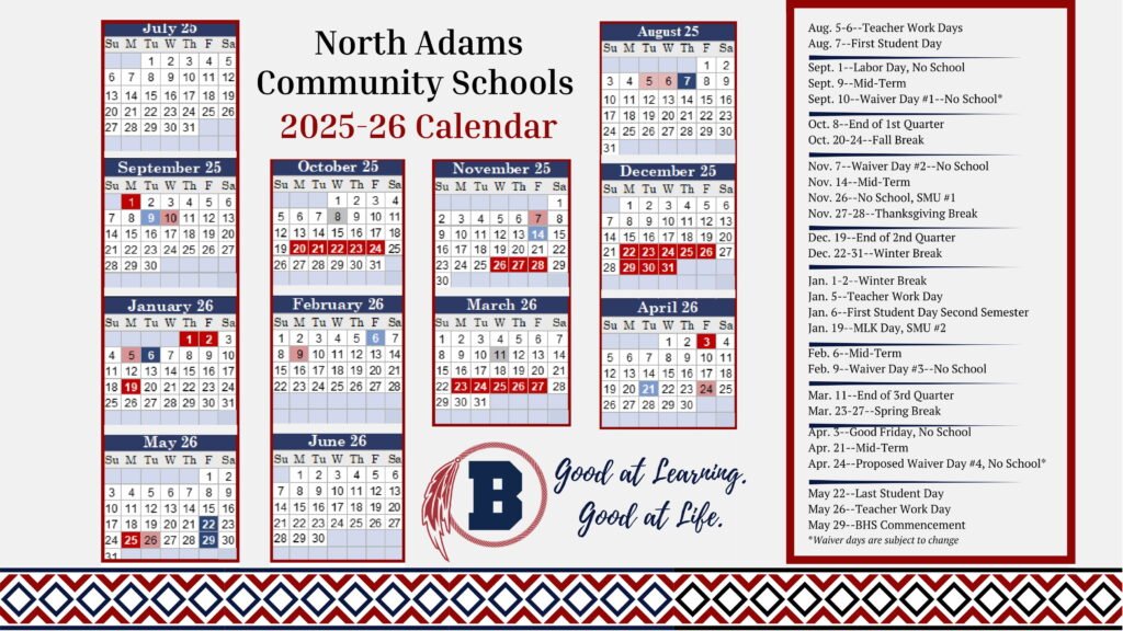 NORTH ADAMS COMMUNITY SCHOOLS calendar