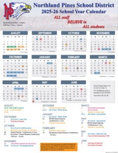 Northland Pines School District (1) calendar