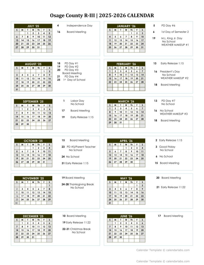fatima school district calendar